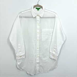 J. Crew Women's Size‎ XXS White Button-up Cotton Voile Shirt Vacation Gauzy NWT